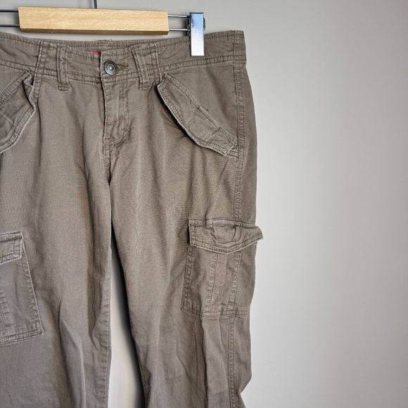 Vintage Union Bay Low Rise Corduroy Cargo Pants Beige/Tan 7 Flap Pockets Y2K 90s - Picture 4 of 16
